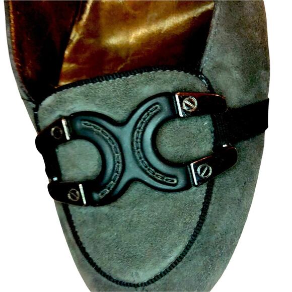 Peter Kaiser Grey Suede Low Heels Vintage Designer Retro shoe 7.5 pumps VTG - Picture 4 of 12